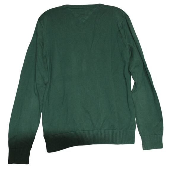 Tommy Hilfiger Sweater Mens Medium Green Argyle Long Sleeve V Neck Pullover - Picture 8 of 8